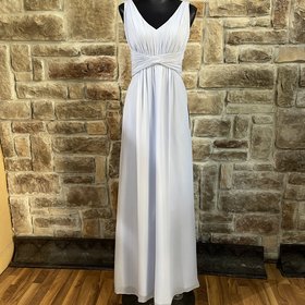 Weddington Way Sky Blue Gown with Ruched Empire Waist, Size 4