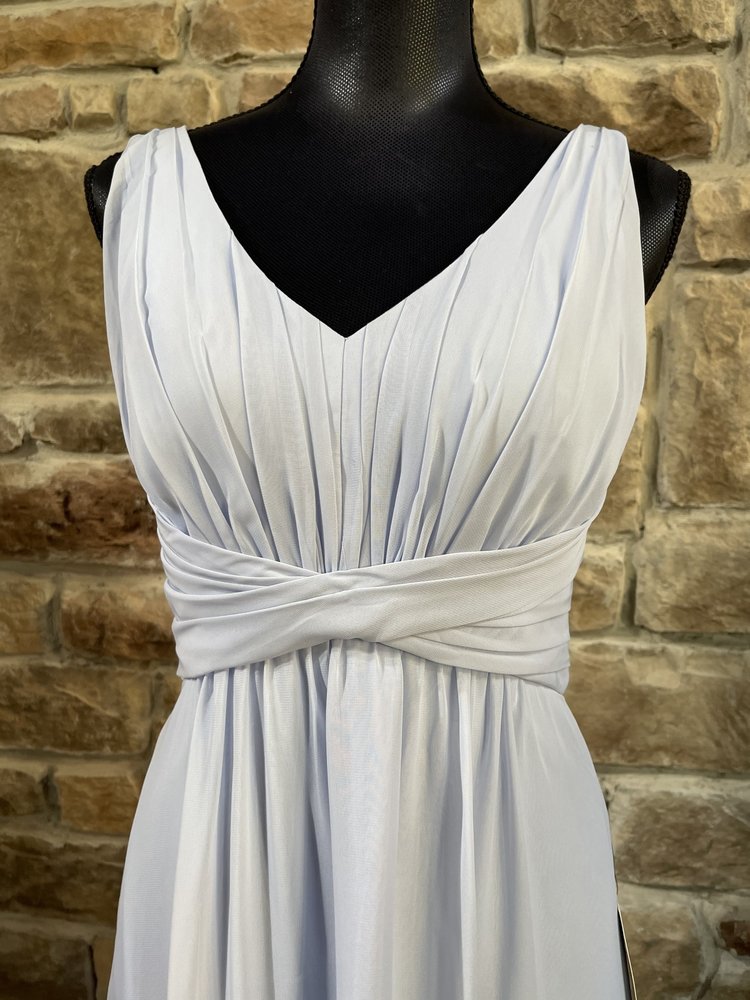 Weddington Way Sky Blue Gown with Ruched Empire Waist, Size 4