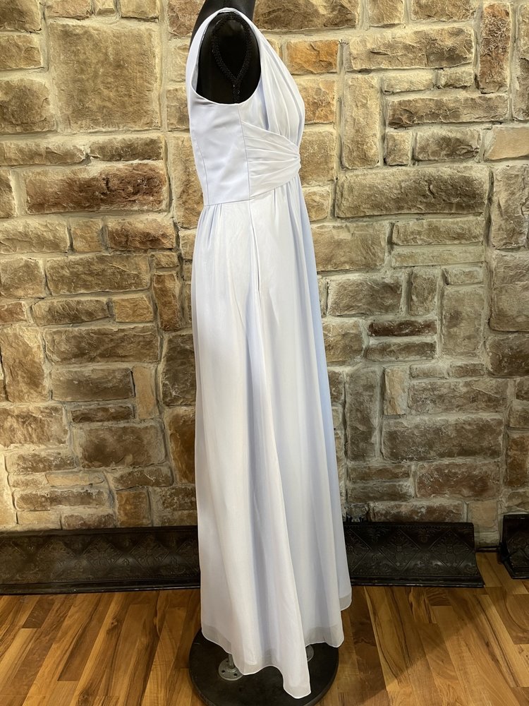 Weddington Way Sky Blue Gown with Ruched Empire Waist, Size 4