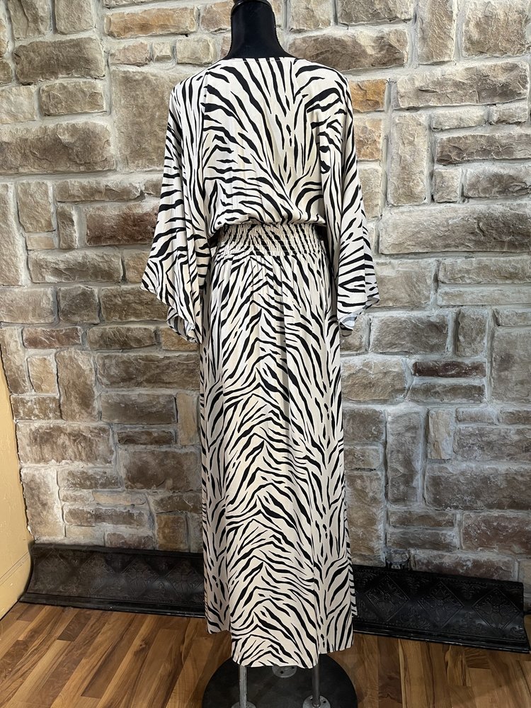 INC Zebra Print V-Neck Dress with Pockets, Size XXL