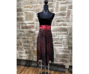 black mini leather dress Black And Red Floral Lace Aida Mini Dress main image 0