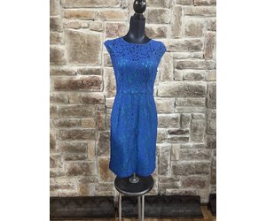 Blue and Aqua Lace Overlay Dress, Size 6 - Elements Unleashed