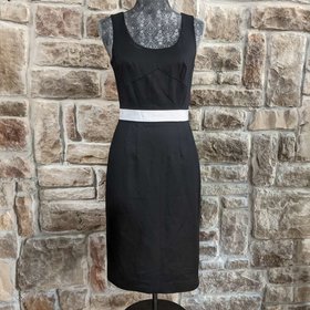 Club Monaco Black Sheath with White Waistline, Size 2