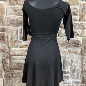 Lulus Black A-Line Dress with Illusion Waist, Size M
