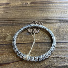 Silver Rhinestone Bangle Bracelet
