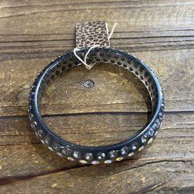 Silver Rhinestone Bangle Acrylic Bracelet