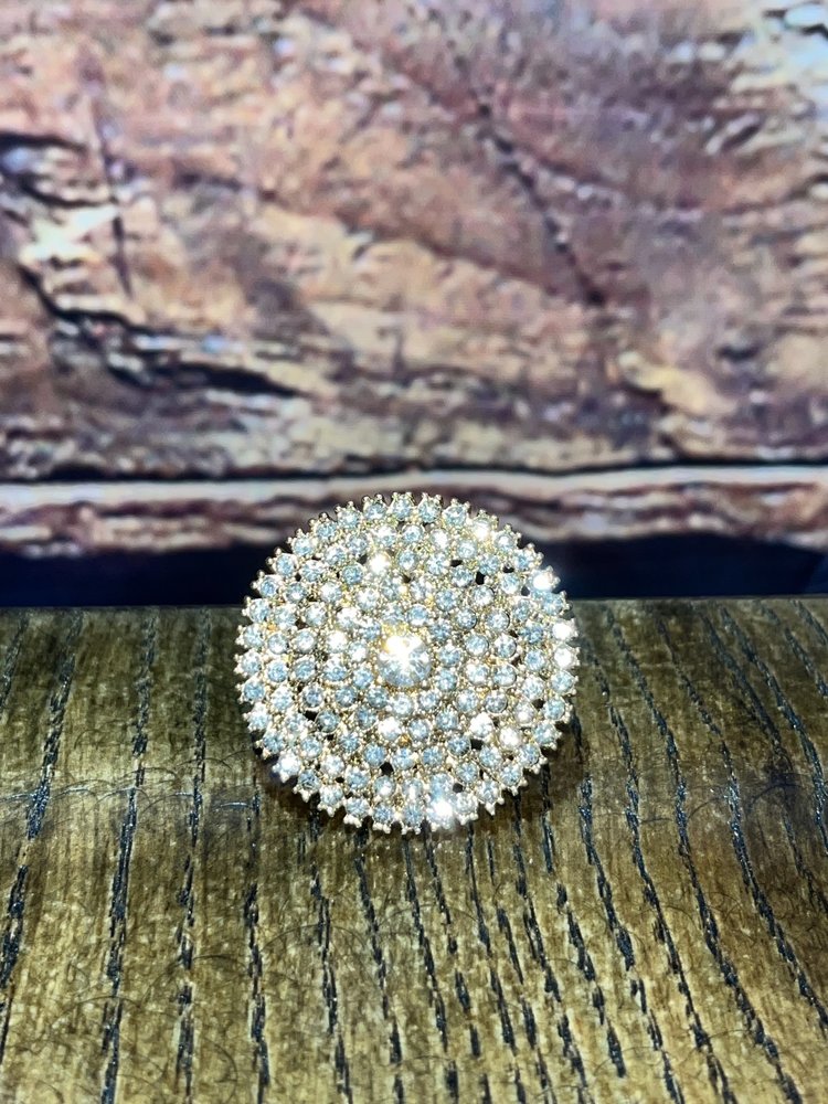 Gold Circle Stretch Bling Ring