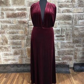 Revelry Burgundy Micah Convertible Velvet Dress, Size 5XL