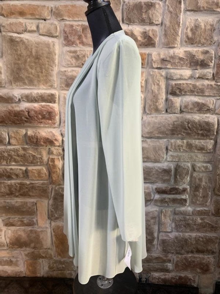 After Dark Green Sage Sheer Jacket, Size 10
