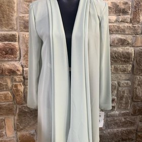 After Dark Green Sage Sheer Jacket, Size 10