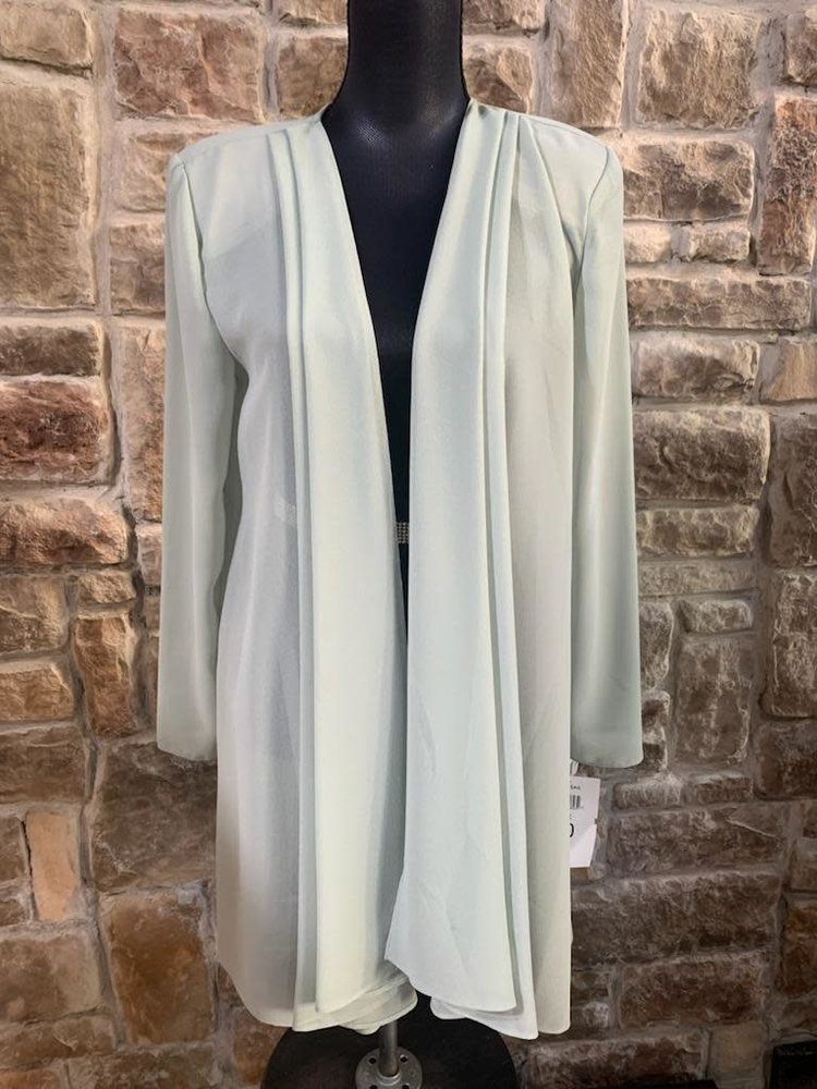 After Dark Green Sage Sheer Jacket, Size 10