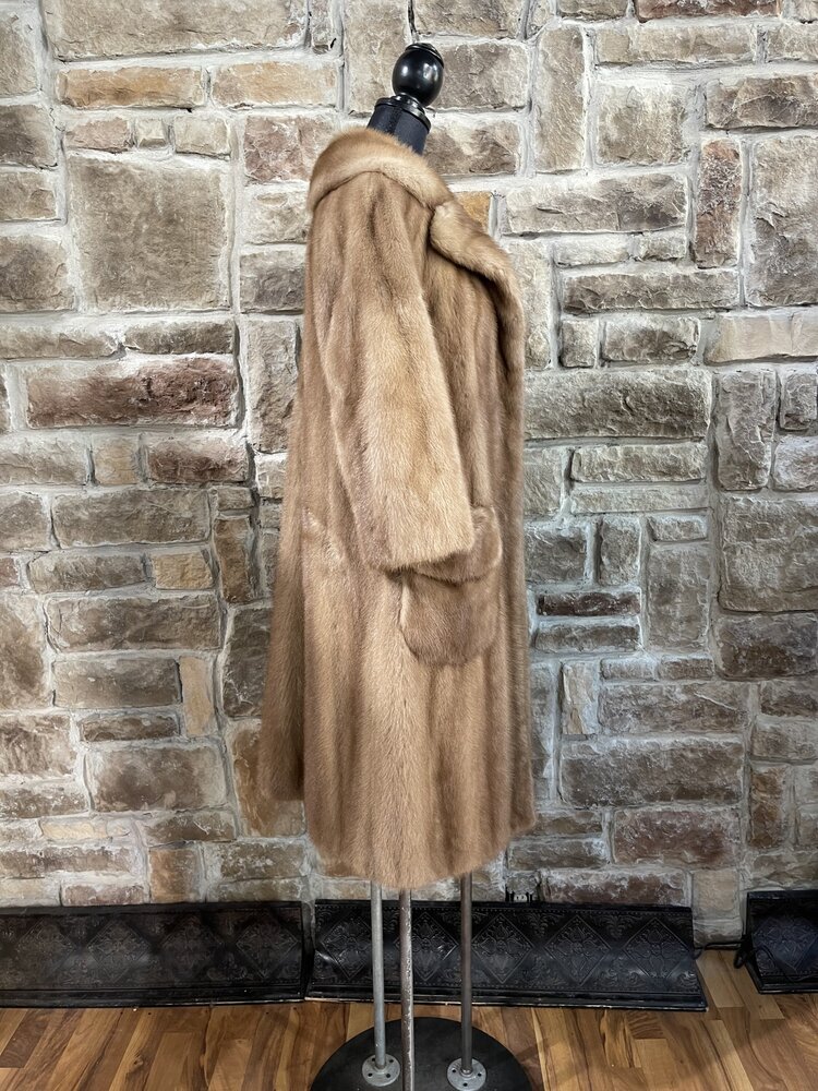 Louis Berman & Co. Autumn Haze Mink w/ Extensive Patch Pockets Full Length Coat, Size S