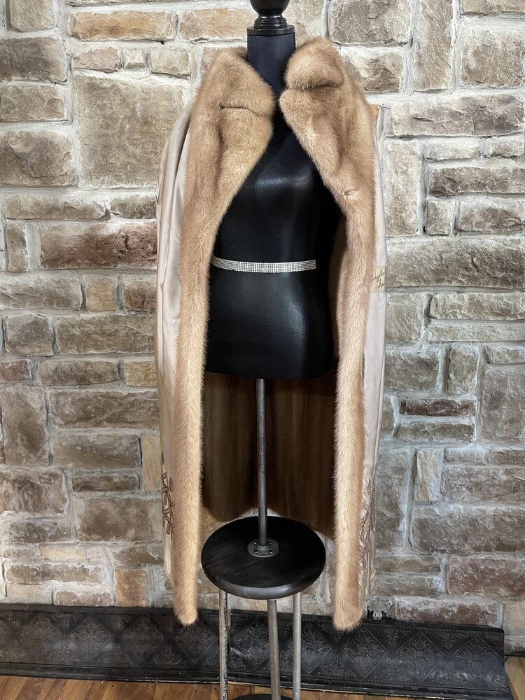 Louis Berman & Co. Autumn Haze Mink w/ Extensive Patch Pockets Full Length Coat, Size S