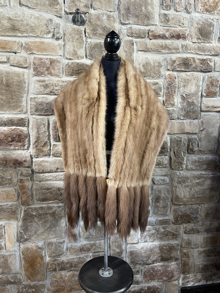 Stone Martin Stole with Tails, Size OS