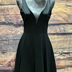 Lulu's Black Fit and Flare Skater Dress, Size M