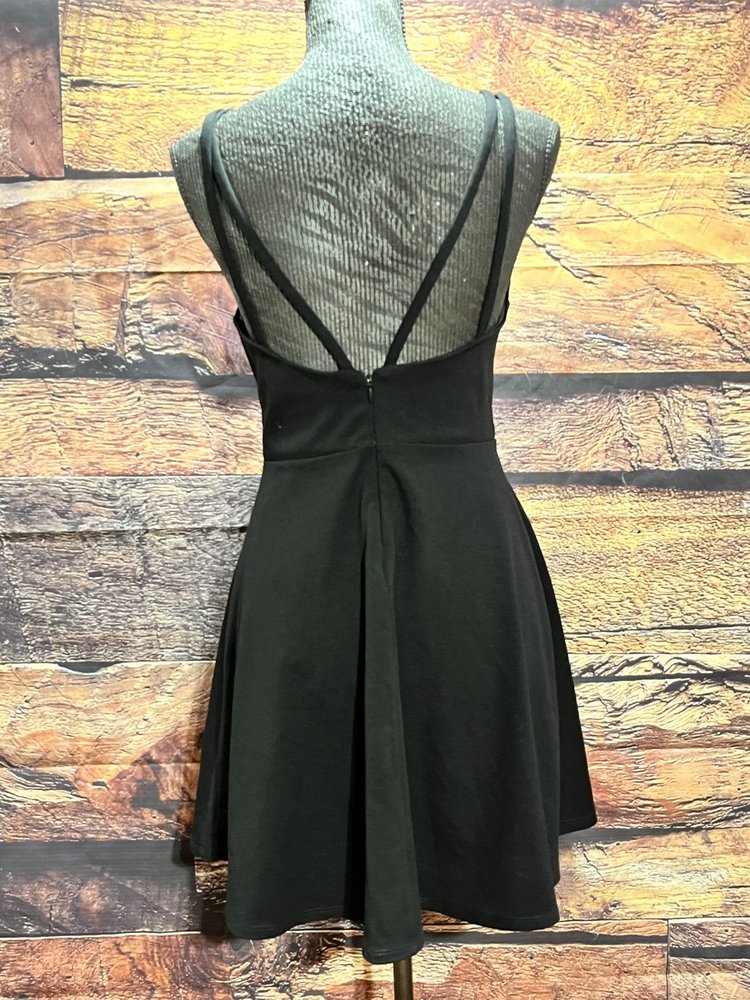 Lulu's Black Fit and Flare Skater Dress, Size M
