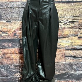 Fashion Nova Black Faux Leather Harem Pants, Size L