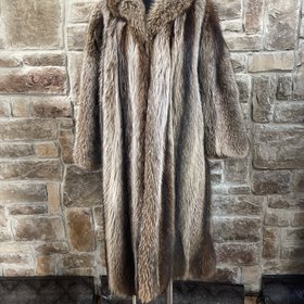 North American Raccoon Long Coat, Size  L