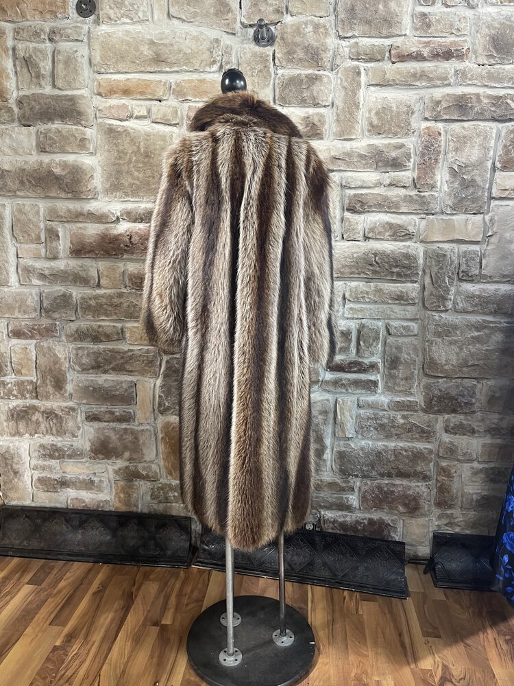 North American Raccoon Long Coat, Size  L