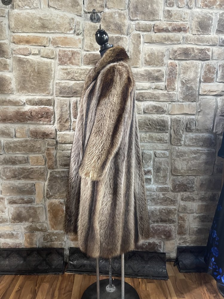 North American Raccoon Long Coat, Size  L