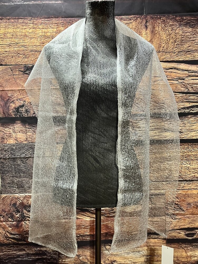 Silver Sheer Shimmery Scarf, 69" inches