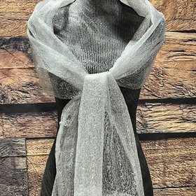 Silver Sheer Shimmery Scarf, 69" inches