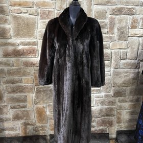 The Fur Center Dark Ranch Mink Full Length Coat, Size M