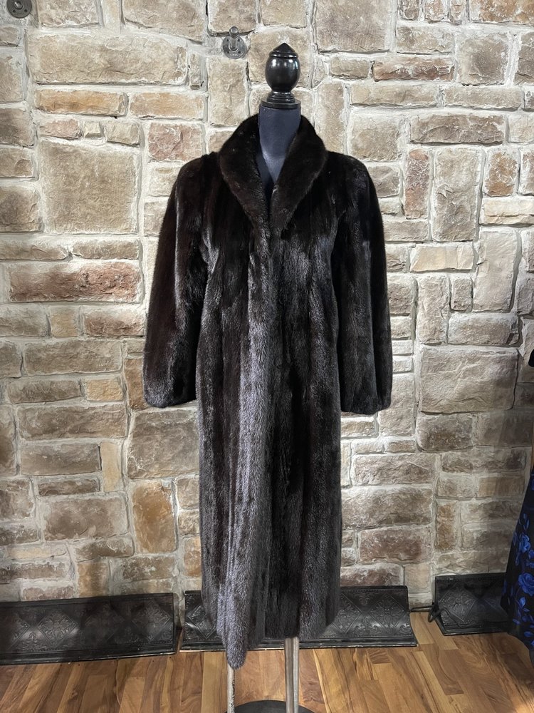 The Fur Center Dark Ranch Mink Full Length Coat, Size M