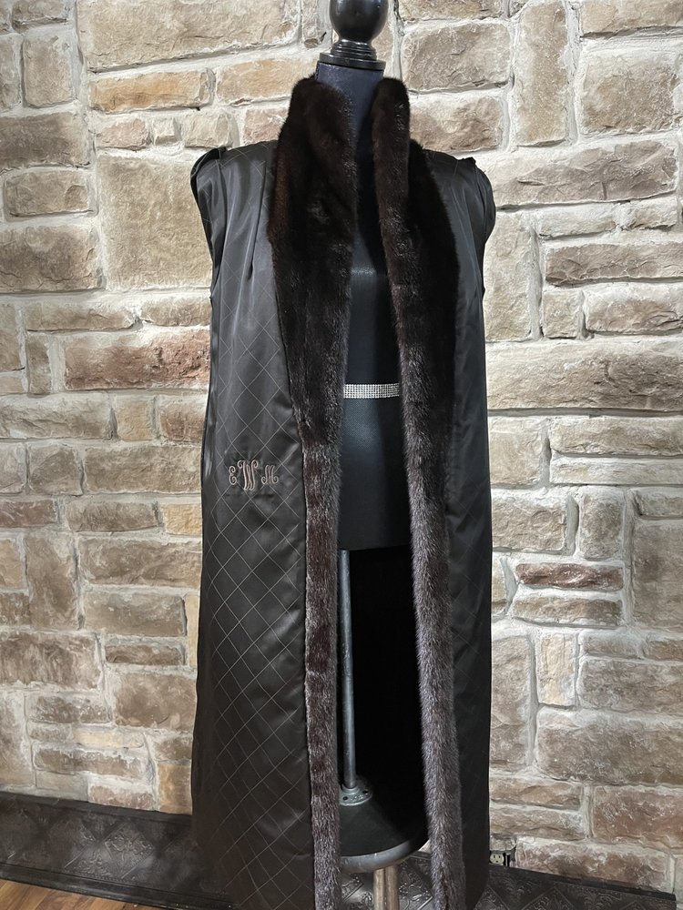 The Fur Center Dark Ranch Mink Full Length Coat, Size M