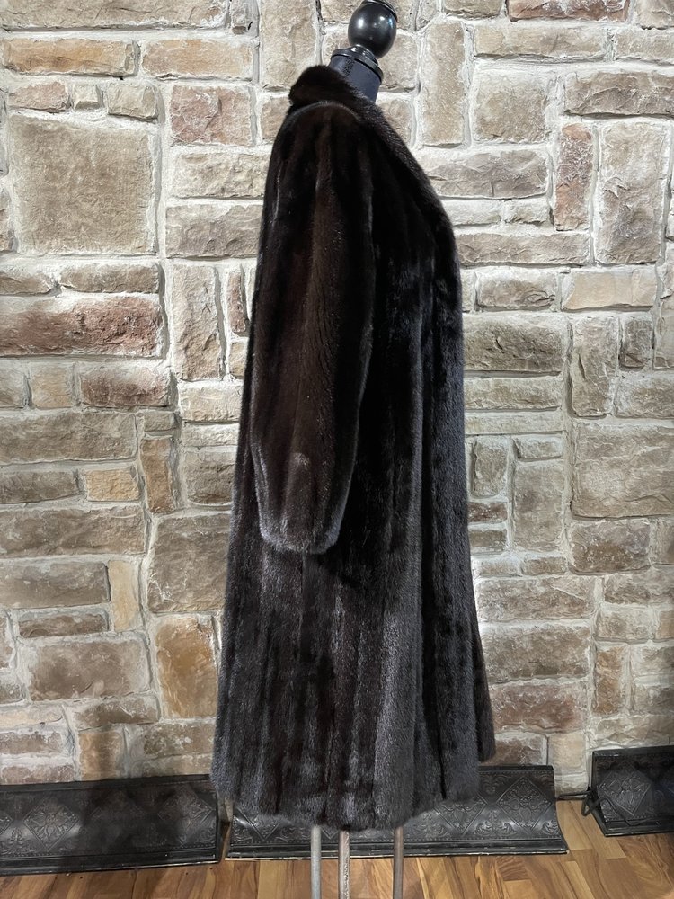 The Fur Center Dark Ranch Mink Full Length Coat, Size M