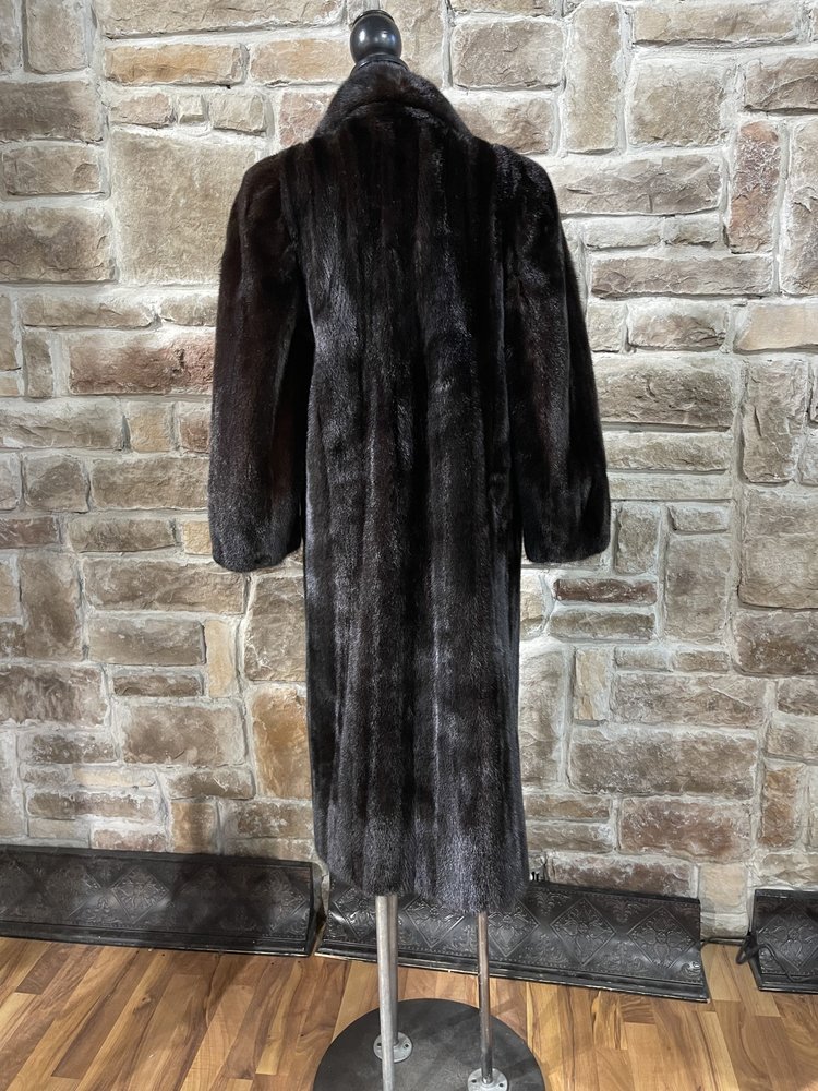 The Fur Center Dark Ranch Mink Full Length Coat, Size M