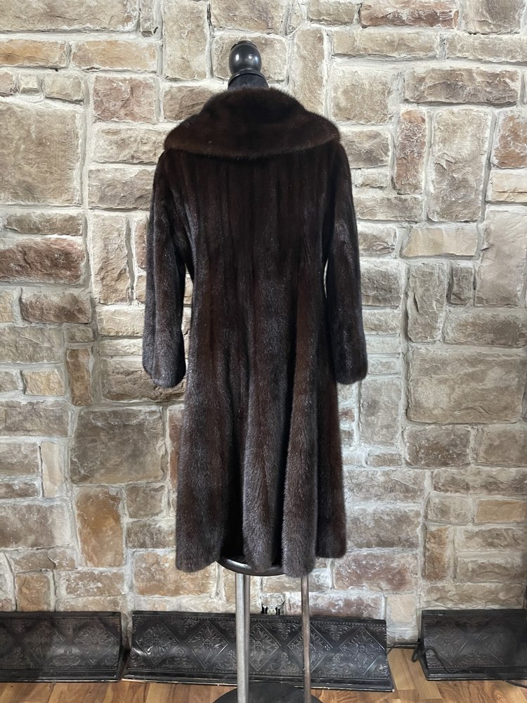 Leo Diutsh Dark Ranch Mink 3/4 Length Coat, Size M