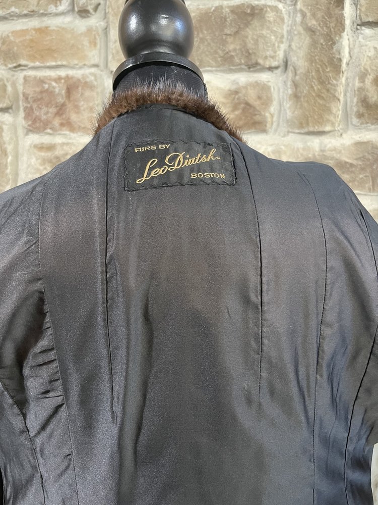 Leo Diutsh Dark Ranch Mink 3/4 Length Coat, Size M