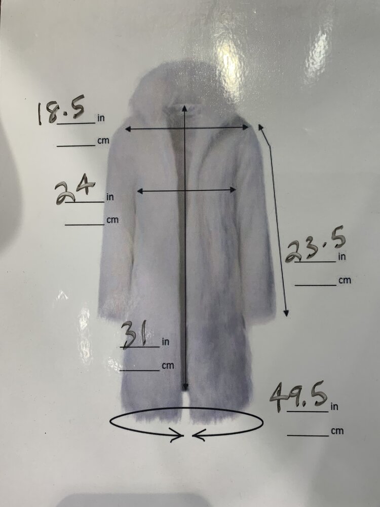 Made in Greece Black Mink Sections Stroller with Fox Lapel Collar, Size L