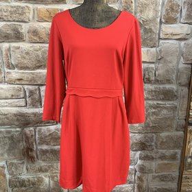 Tahari Red Jersey Long Sleeve Dress, Size 14