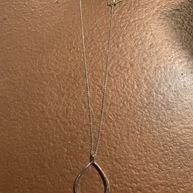 Silver Hollow Teardrop Necklace