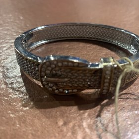 Gold and Silver Belt Buckle Bracelet