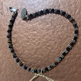 Black and Silver Tiny Bead Bracelet