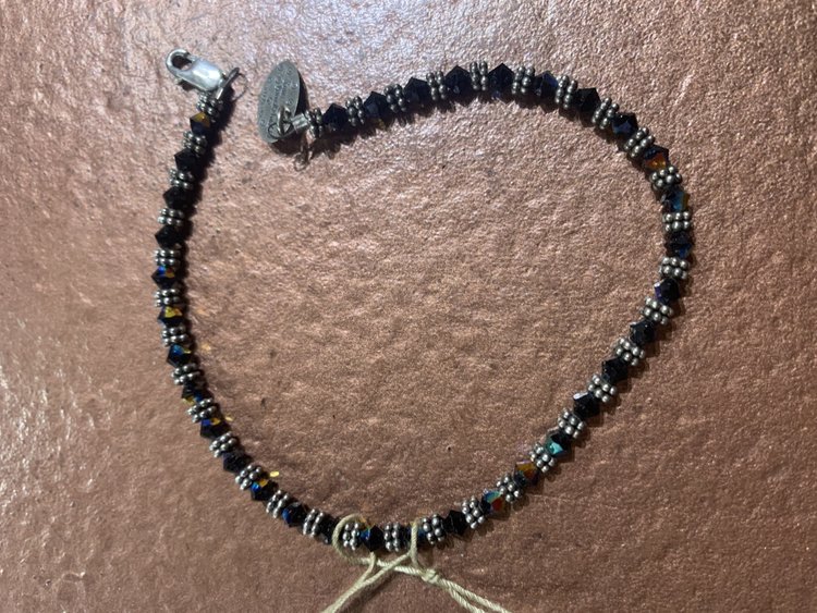 Black and Silver Tiny Bead Bracelet