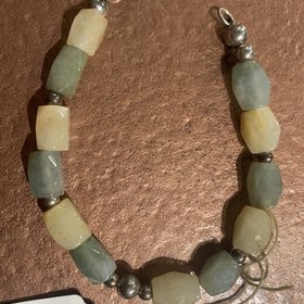 Green and Ivory Bead Bracelet