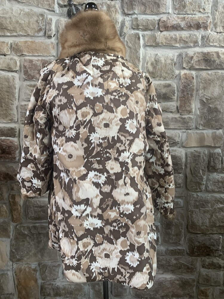 Ranch Mink with Leather Coat With Belt, Size M