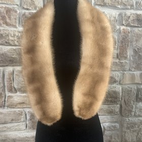 Autumn Haze Mink Scarf with Two Alligator Clips, 43 "