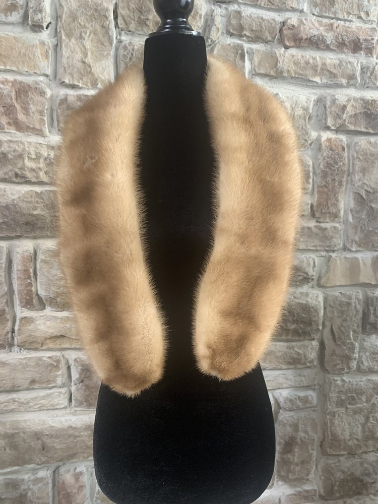 Autumn Haze Mink Scarf with Two Alligator Clips, 43 "