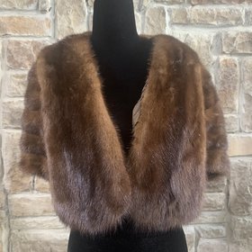 Dark Ranch Mink Stole with Mink Fox