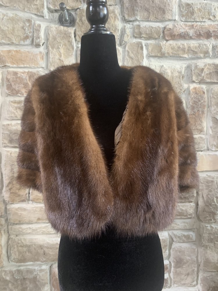 Dark Ranch Mink Stole with Mink Fox