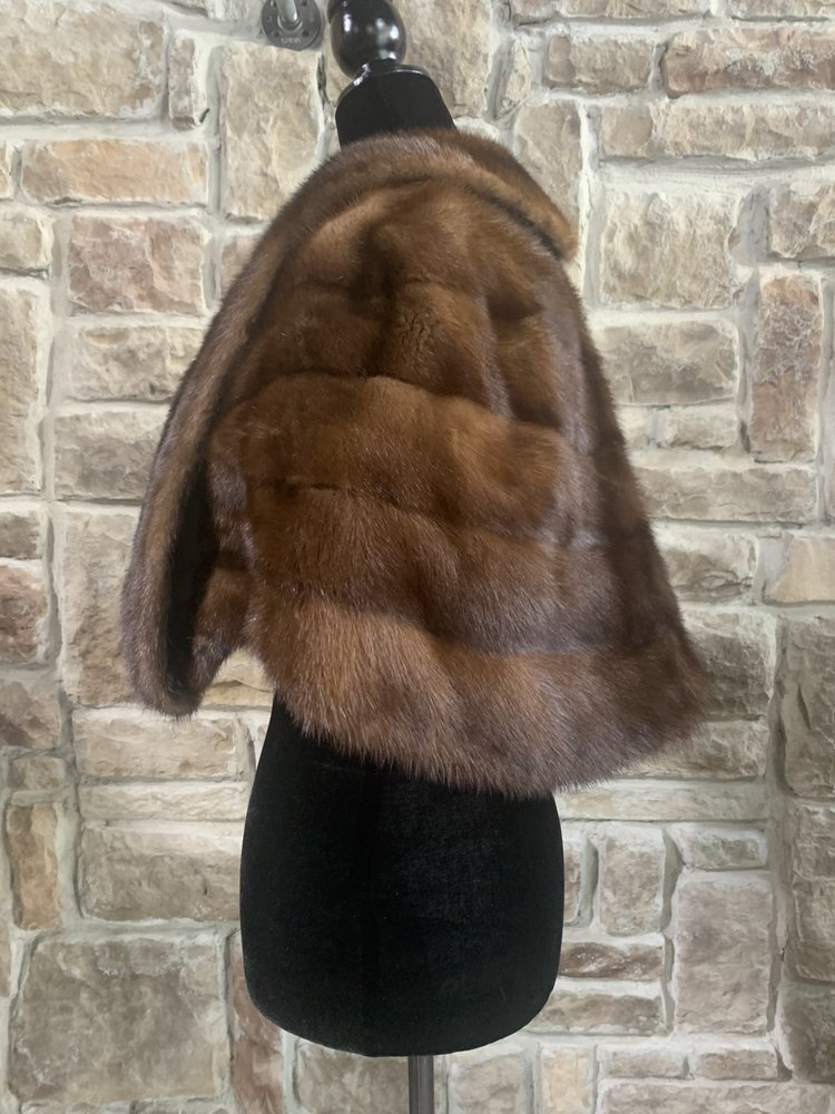 Dark Ranch Mink Stole with Mink Fox