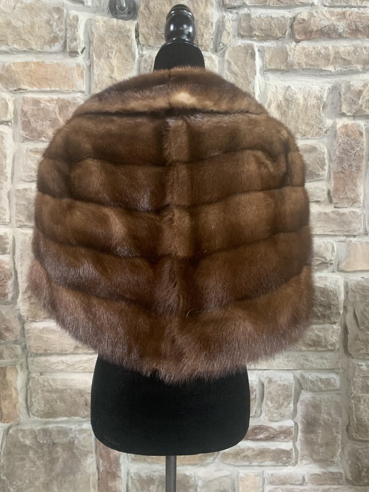 Dark Ranch Mink Stole with Mink Fox