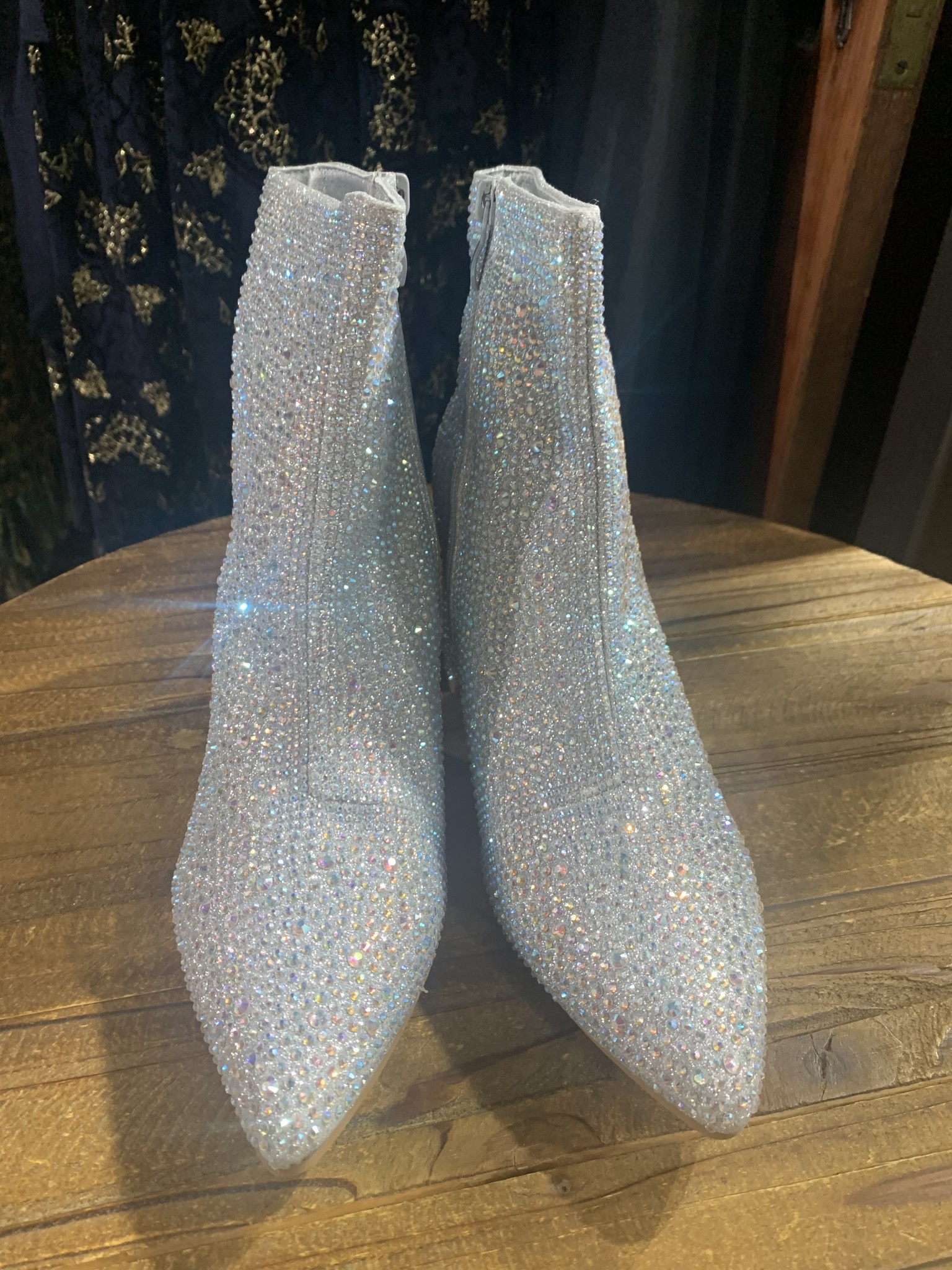 Silver diamond shop boots