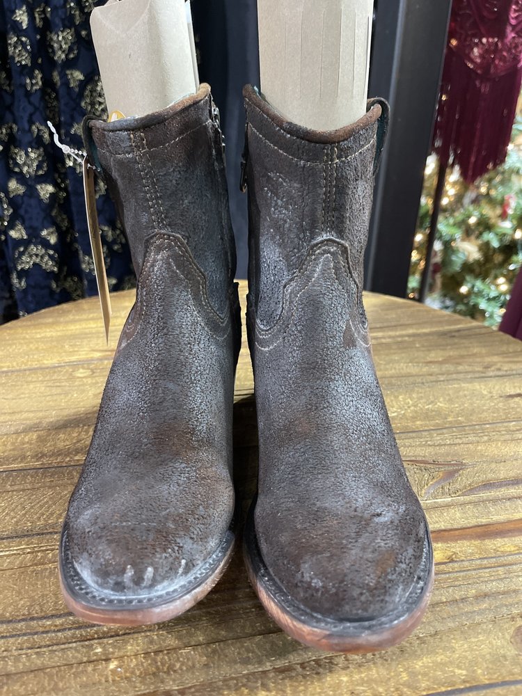 Corral Chocolate-Tan Lamb Abstract Short Corral Boot