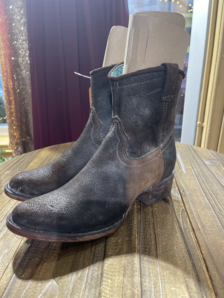 Corral Chocolate-Tan Lamb Abstract Short Corral Boot